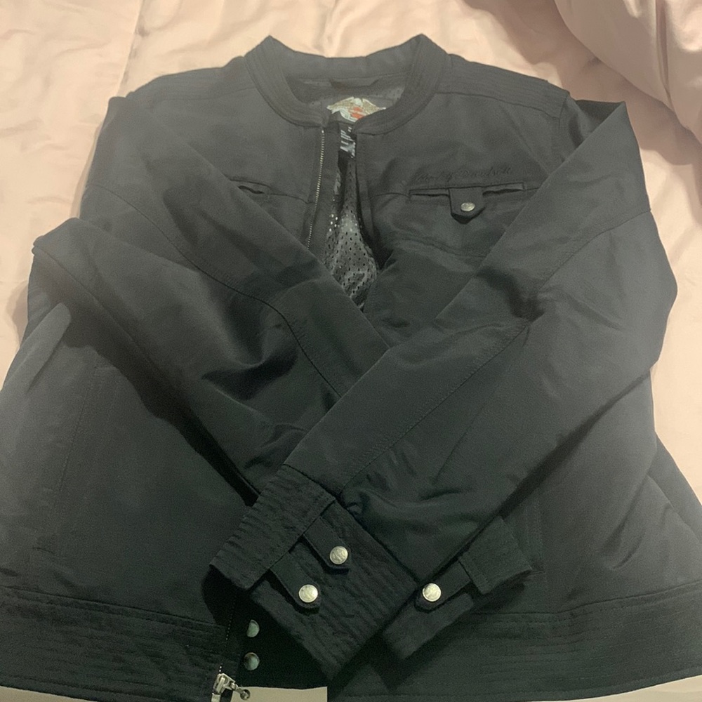 I’m selling. Black Harley Davidson riding jacket. Worn one time